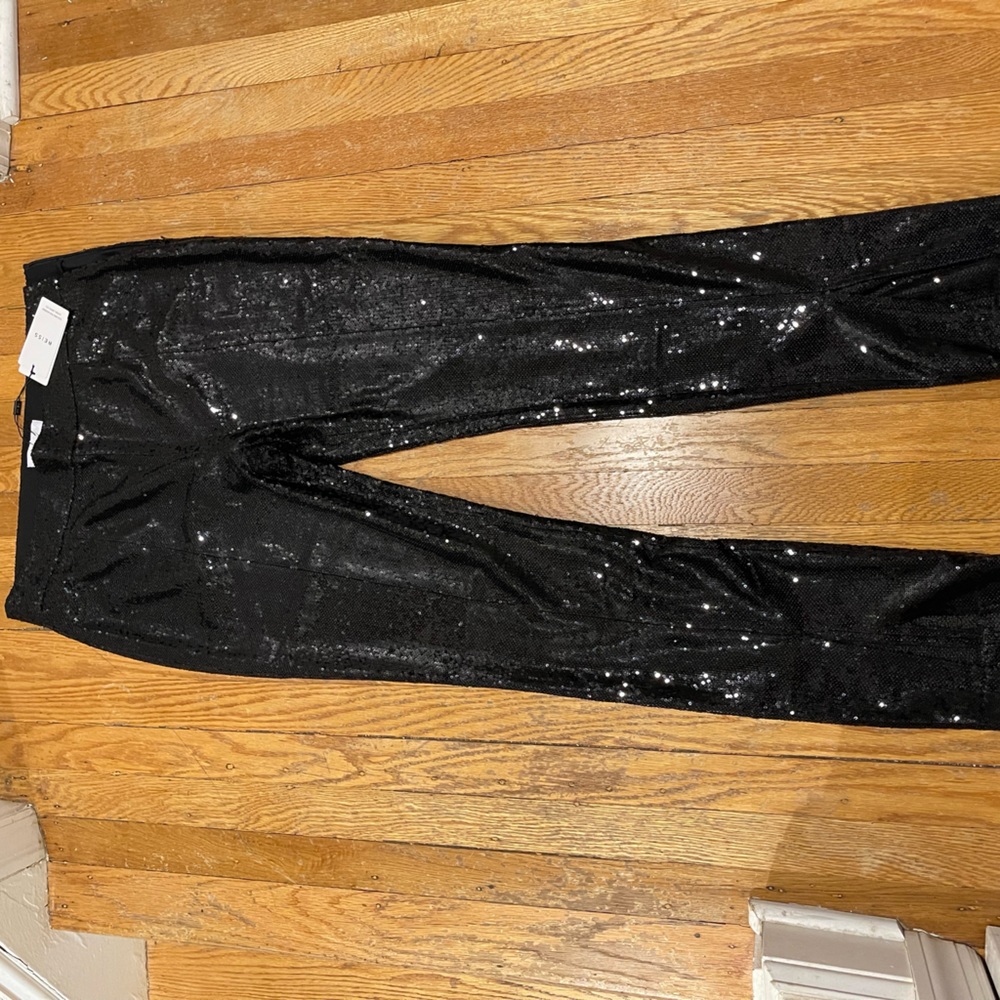 Womens Black Sequin Pants (REISS) Size 12